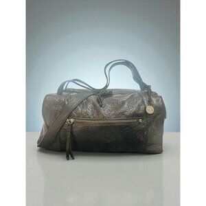 The Sak Mirada Satchel Black Pebbled Leather Mini Duffel Hobo Crossbody Bag Boho